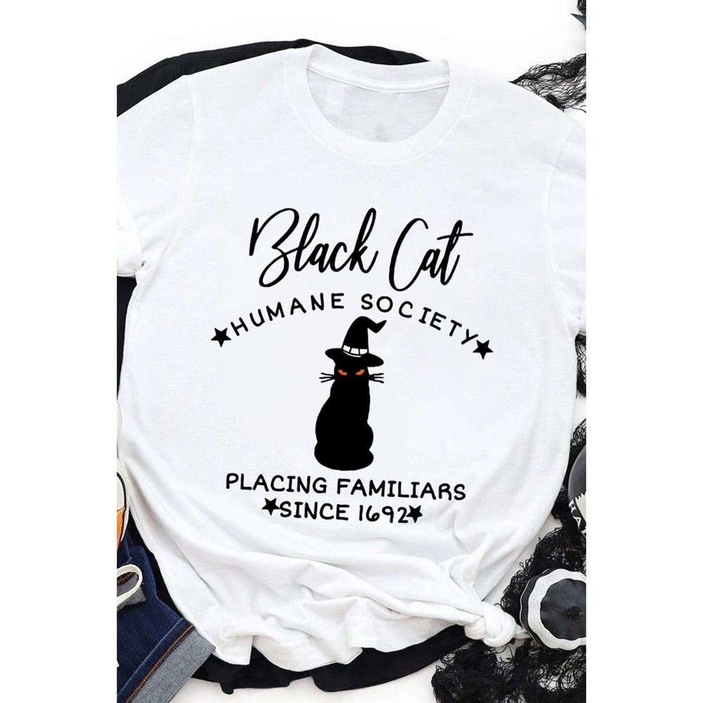NWT - Black Cat Humane Society Halloween Graphic Tee - XL